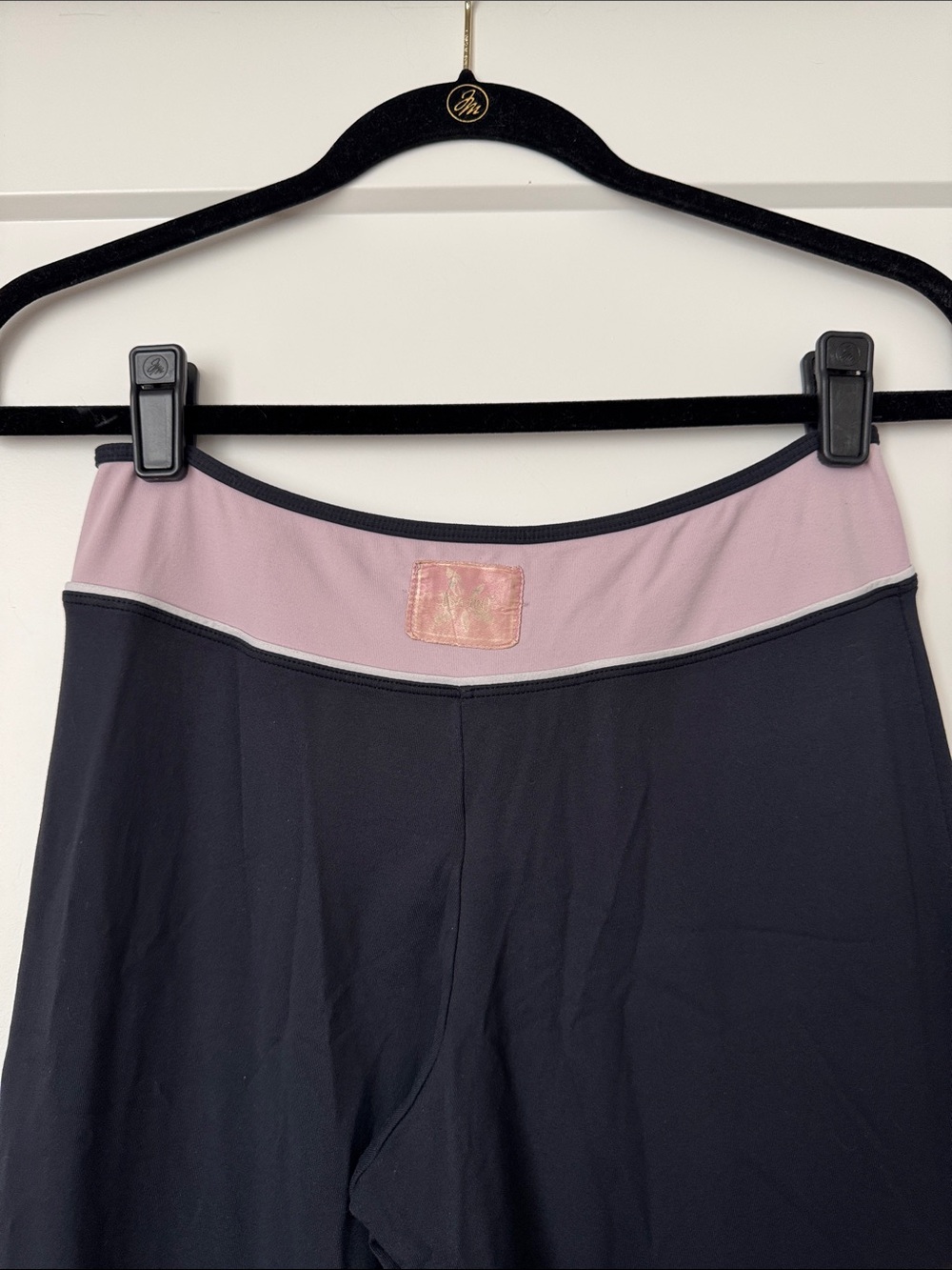 Y2K Low Rise Navy and Pink Flare Yoga Pants - Picture 4 of 13